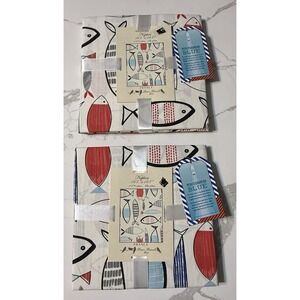 STOF France Mediterranean Contemporary Lot Of Napkin Set Laura Lancelle  Fish